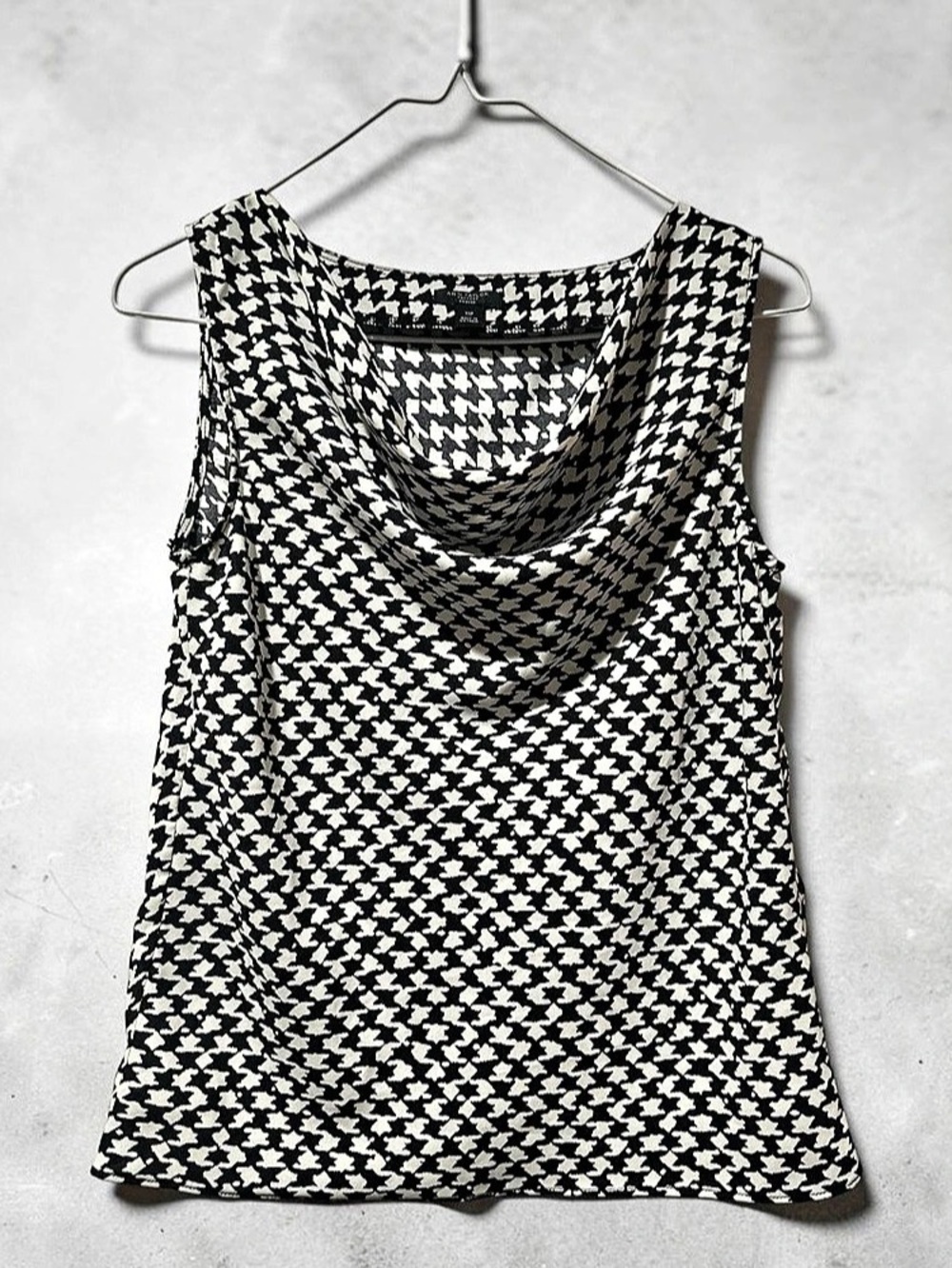 Ann Taylor Factory Houndstooth Cowl Neck Tank Size XS Like New